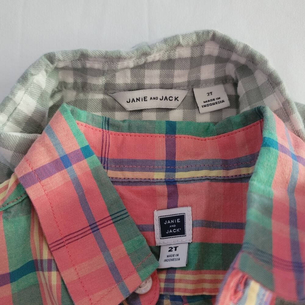 Janie and Jack- Boy's button up flannel set- 2 in total- size 2T - Picture 5 of 7